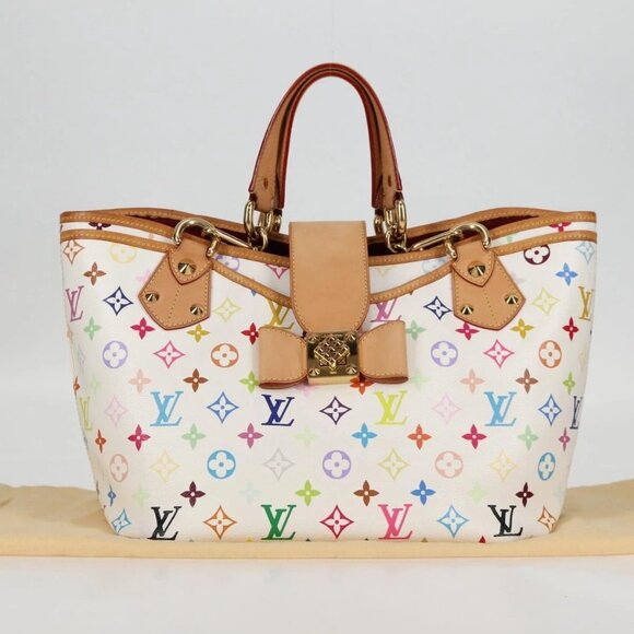 LOUIS VUITTON Monogram Multicolor Annie MM Tote Bag White M40307 LV Auth 120602V - Picture 11 of 16